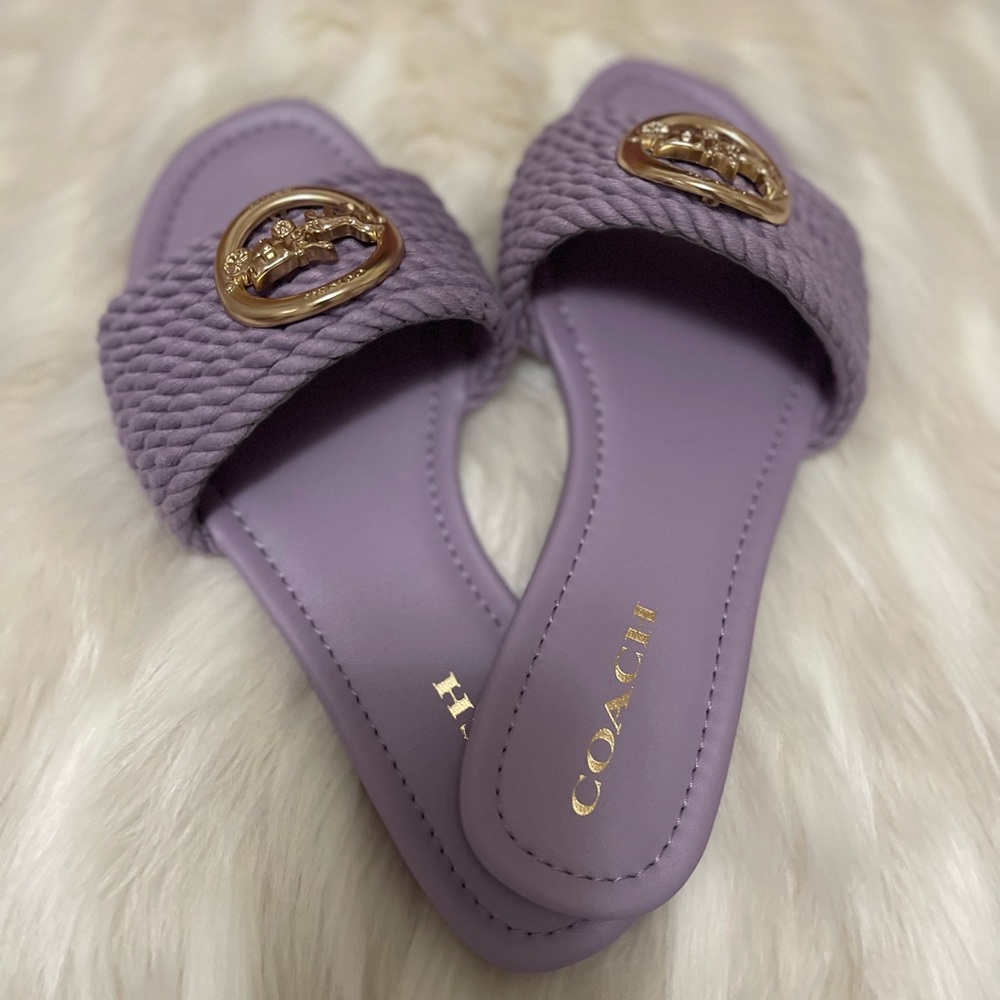Coach Women's Purple Slide Sandals
